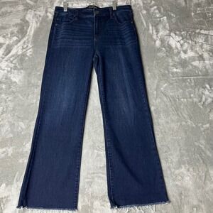 Liverpool Los Angeles Walcott Wide Leg Jeans Dark Wash Frayed Hem Size 10 30